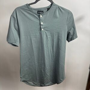 Cuts Clothing Green Short Sleeve Tee Henley Size M